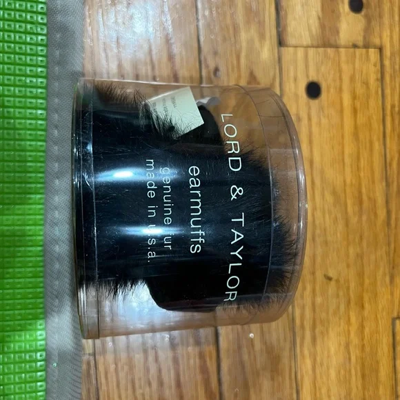 Lord & Taylor Black Genuine Fur Earmuffs - Picture 3 of 3